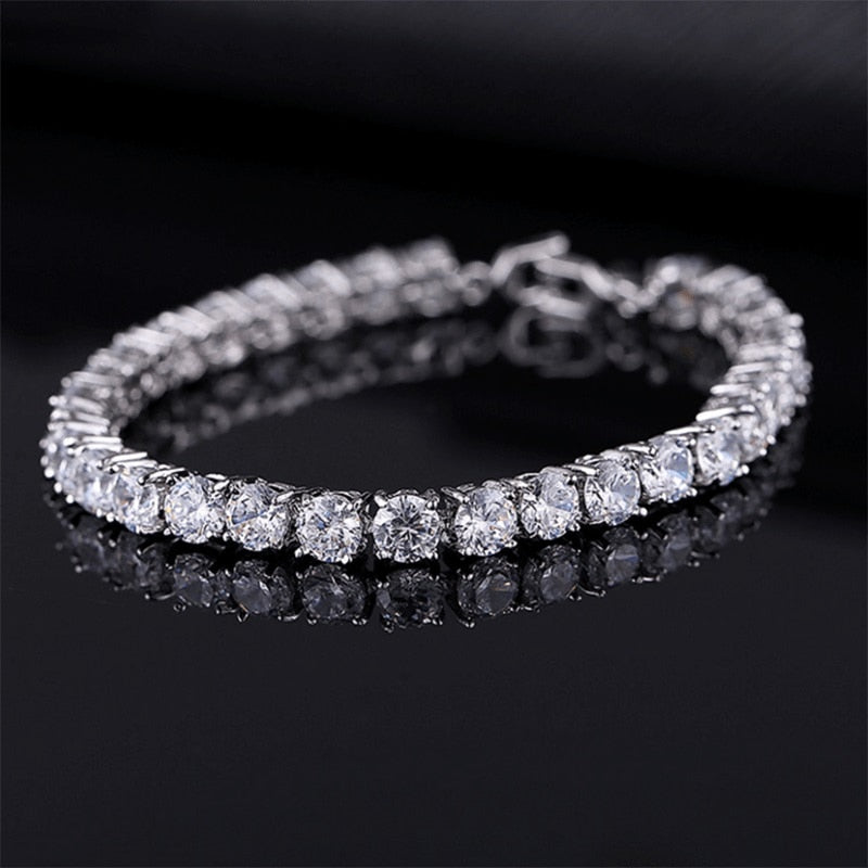 Tennis Necklace and Bracelet Set | Elegant Women's Jewellery-Silver-17cm-Nora Luxe