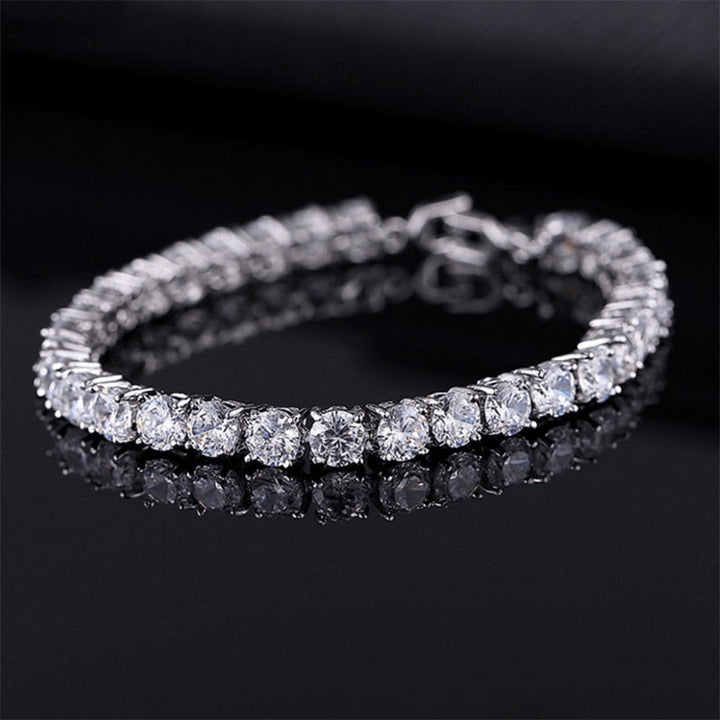 Tennis Necklace and Bracelet Set | Elegant Women's Jewellery-Silver-17cm-Nora Luxe