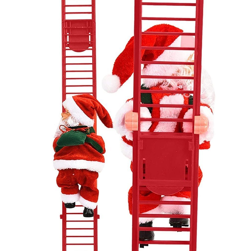 The Musical Santa on the Ladder - SantaClimb-Red-Nora Luxe
