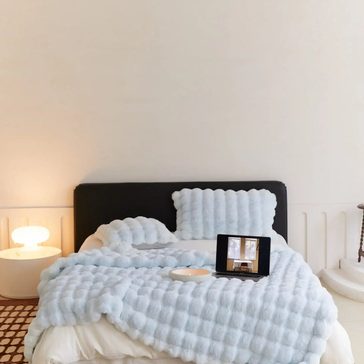 The Plush Blanket Everyone Is Talking About! - WarmWool-Heavenly blue-39x63in-Nora Luxe