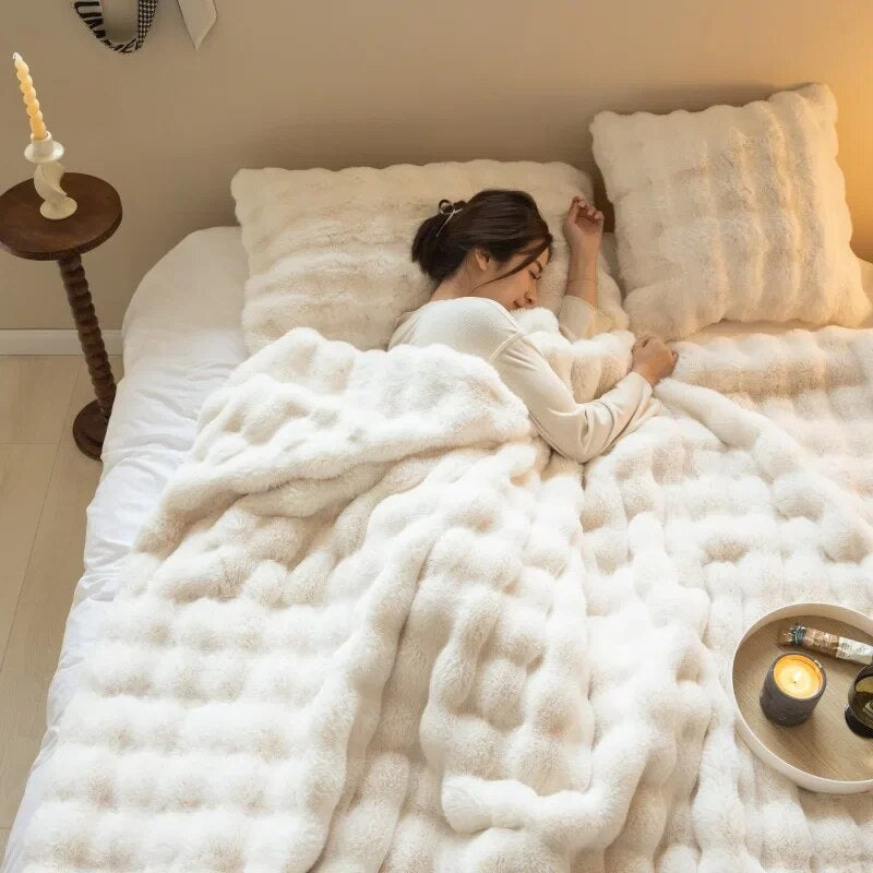 The Plush Blanket Everyone Is Talking About! - WarmWool-Light brown-39x63in-Nora Luxe