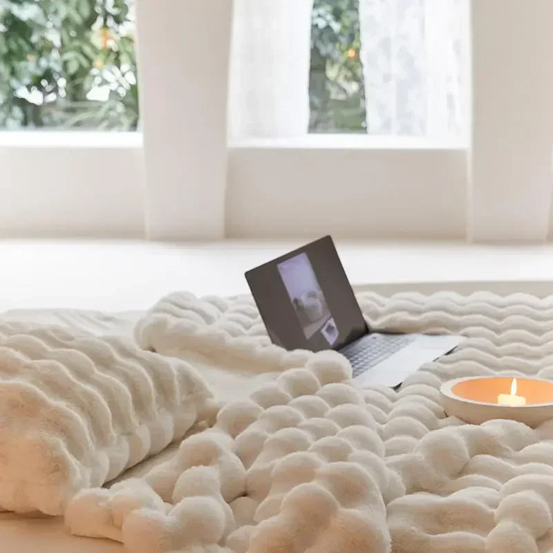 The Plush Blanket Everyone Is Talking About! - WarmWool-Light brown-39x63in-Nora Luxe