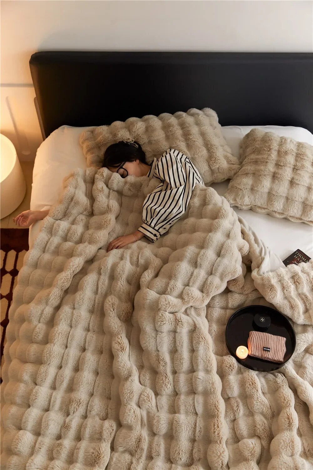 The Plush Blanket Everyone Is Talking About! - WarmWool-Light brown-39x63in-Nora Luxe