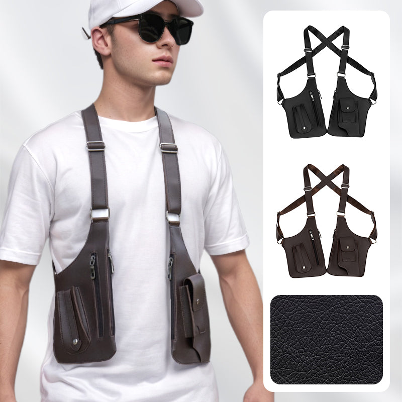 Theft-Resistant Men's Shoulder Bag – ShadowCarry Pro-Black + Brown Bundle-Nora Luxe