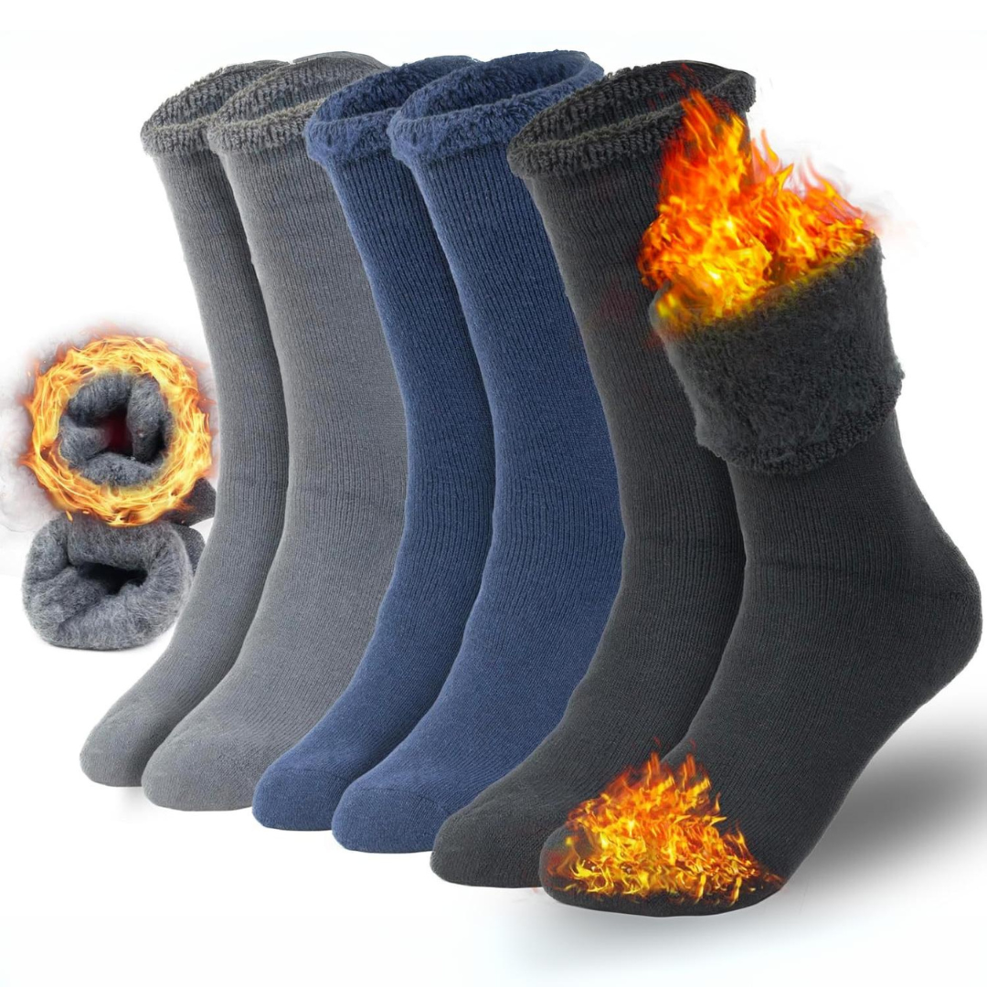 Thermal Cloud Socks for Men - Oliver-6 Pairs of Mixed Colors-Nora Luxe