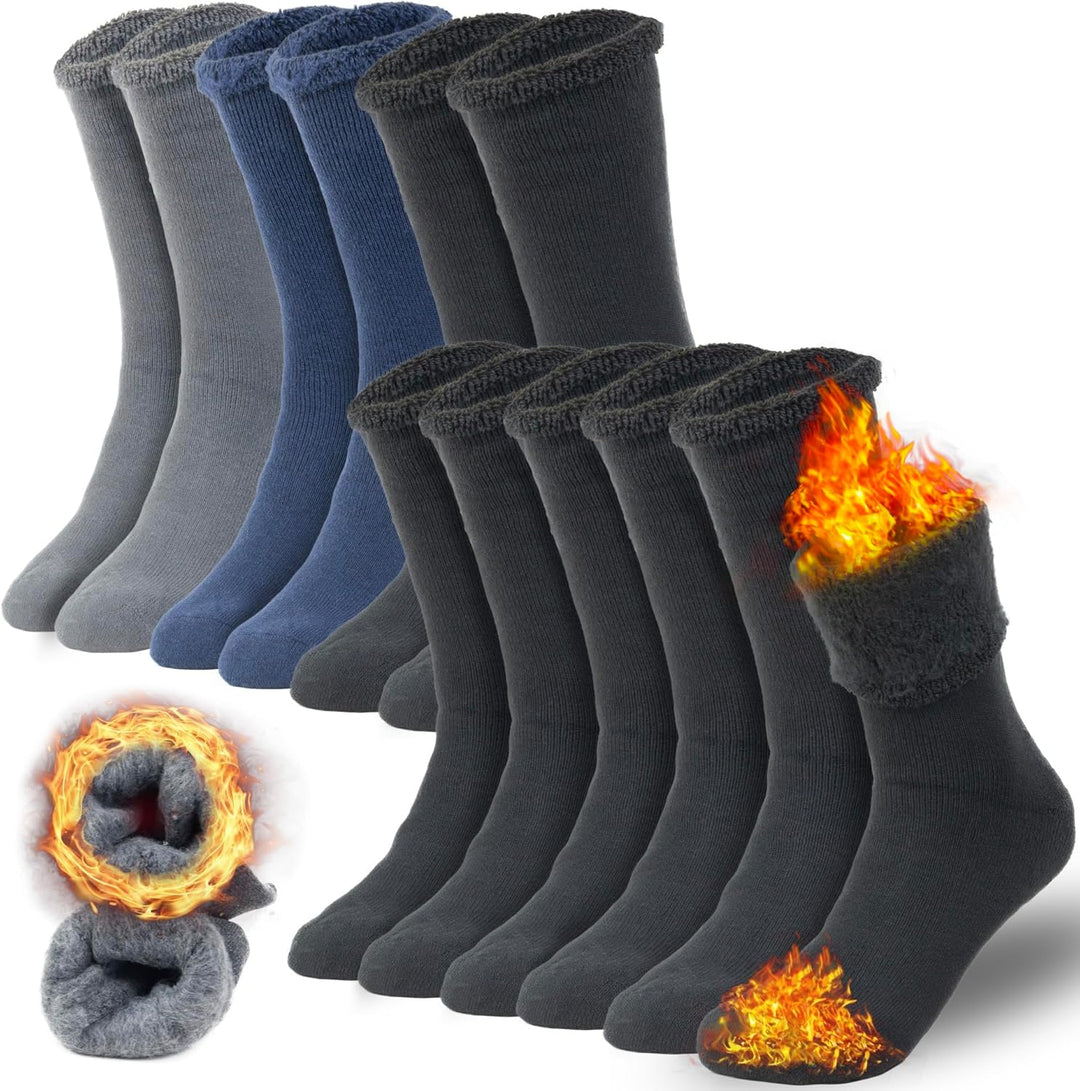 Thermal Cloud Socks for Men - Oliver-6 Pairs of Mixed Colors-Nora Luxe