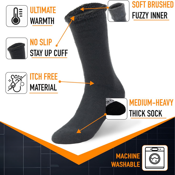Thermal Cloud Socks for Men - Oliver-6 Pairs of Mixed Colors-Nora Luxe