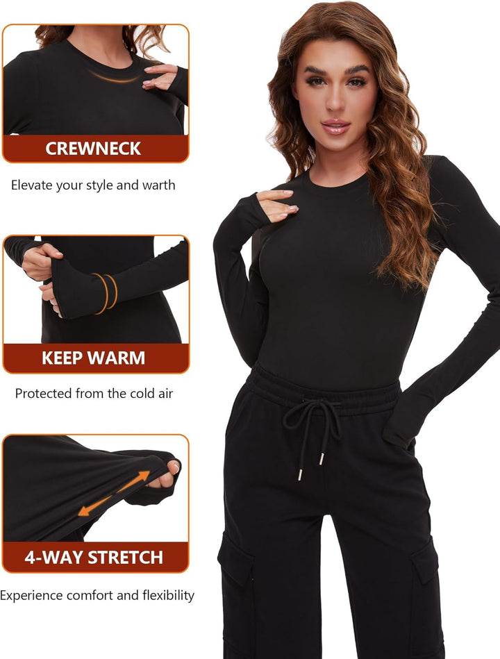 Thermal Shirts for Women - Luna (4-pack)-2 Black 1 Gray 1 White-XS-Nora Luxe