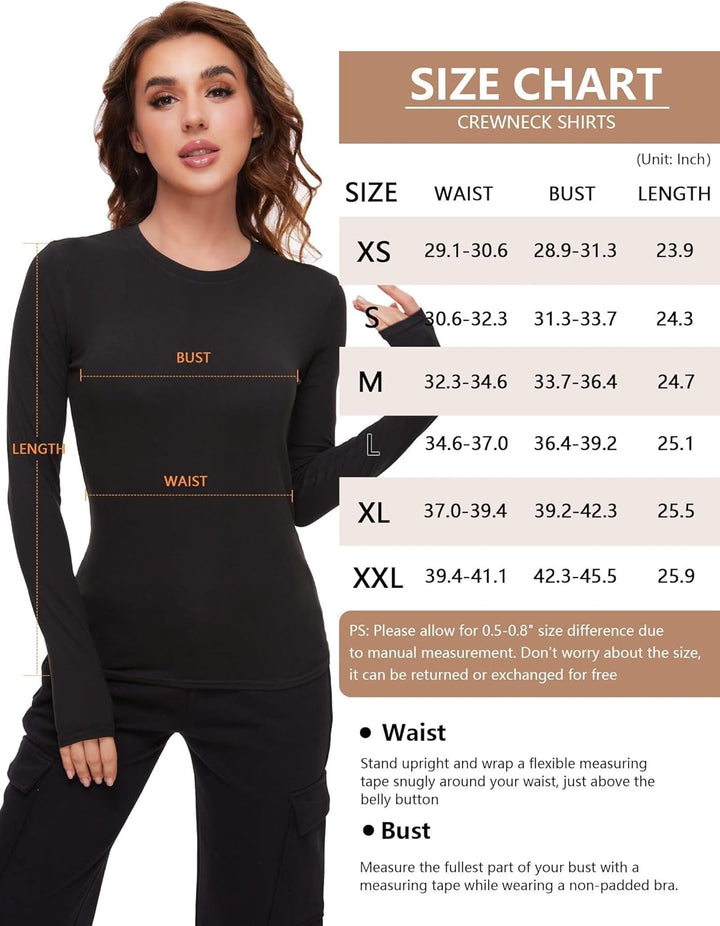 Thermal Shirts for Women - Luna (4-pack)-2 Black 1 Gray 1 White-XS-Nora Luxe