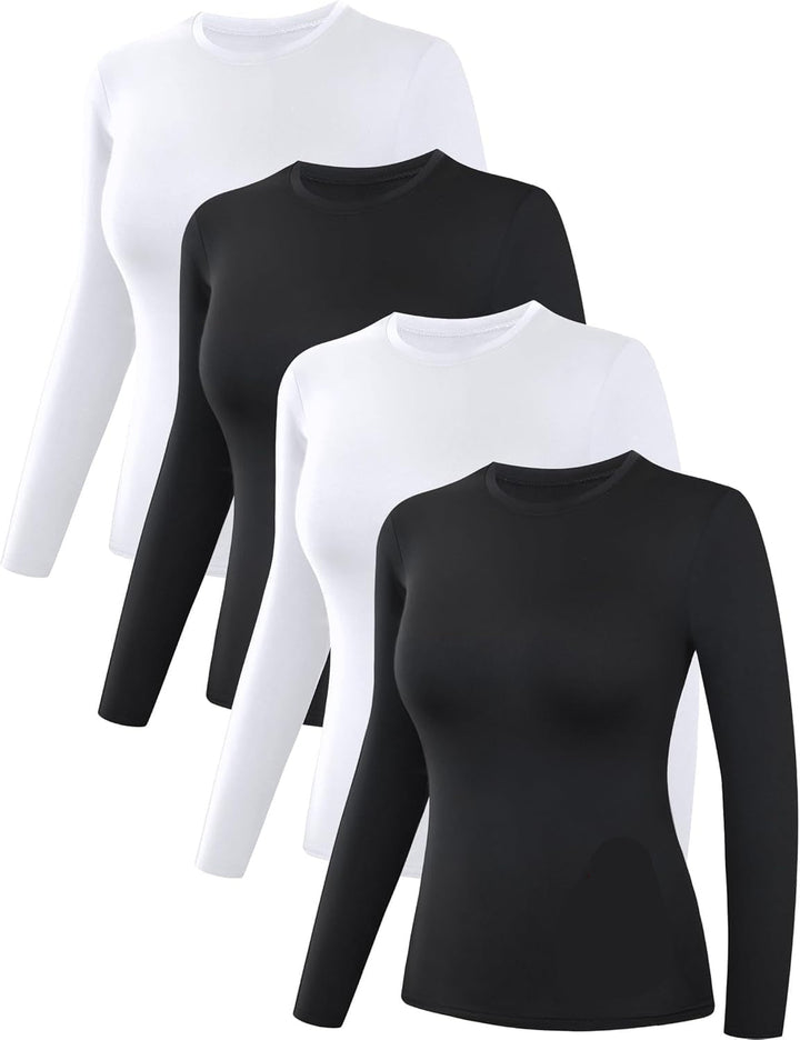 Thermal Shirts for Women - Luna (4-pack)-2 Black 2 White-XS-Nora Luxe