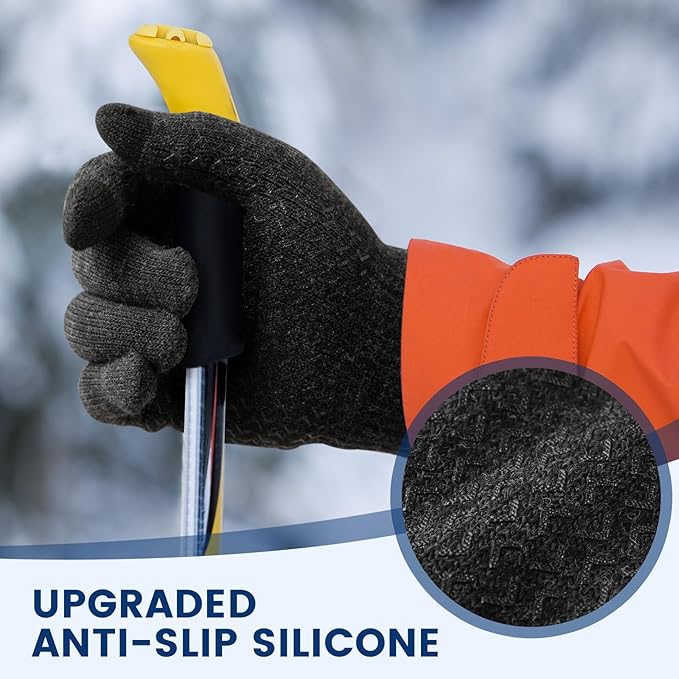 Thermal Touchscreen Winter Gloves - Rowan-Black-L-Nora Luxe