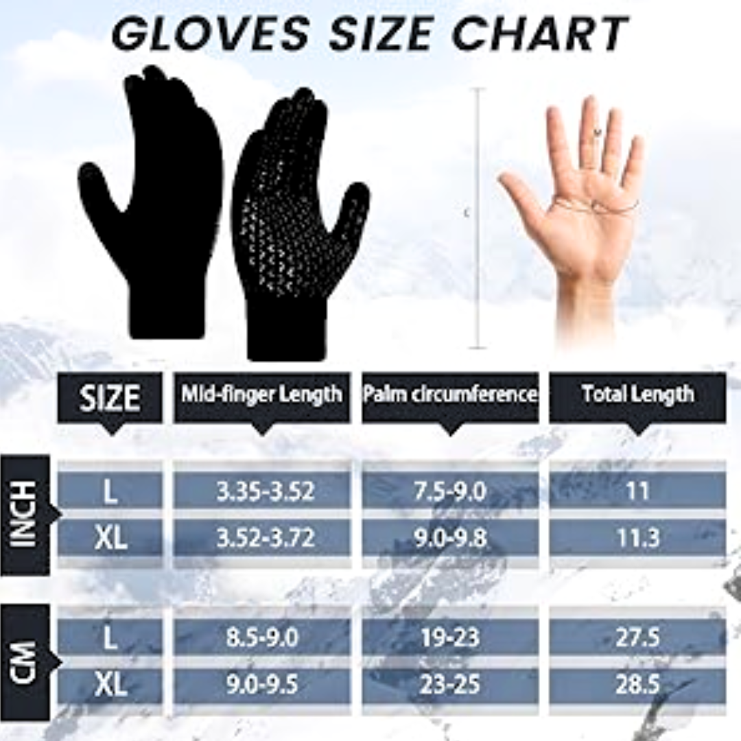 Thermal Touchscreen Winter Gloves - Rowan-Black-L-Nora Luxe