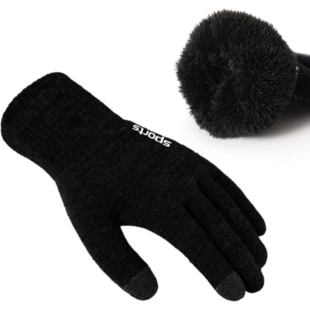 Thermal Touchscreen Winter Gloves - Rowan-Black-L-Nora Luxe