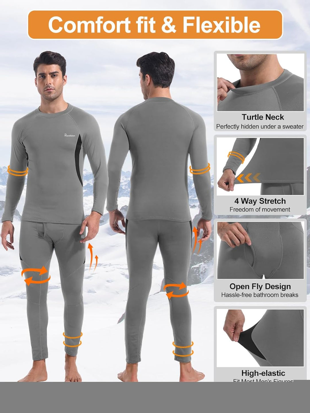 Thermal Underwear Set for Men - Thomas-Black-XS-Nora Luxe