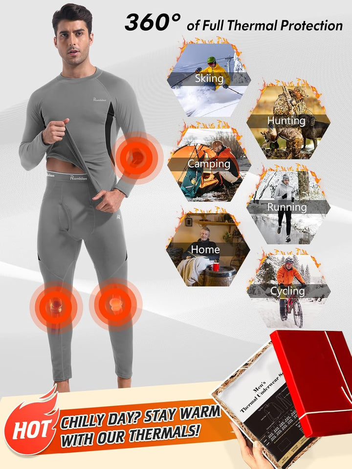 Thermal Underwear Set for Men - Thomas-Black-XS-Nora Luxe