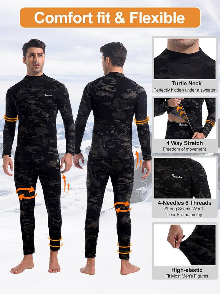 Thermal Underwear Set for Men - Thomas-Black-XS-Nora Luxe