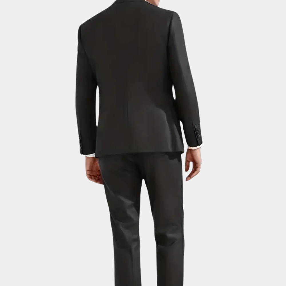 Three-Piece Formal Suit for Men - Leon-Black-S-Nora Luxe