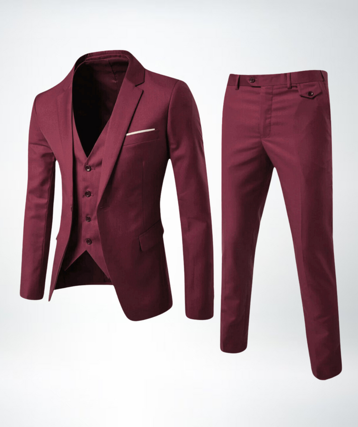 Three-Piece Suit - Archer-Red-S-Nora Luxe