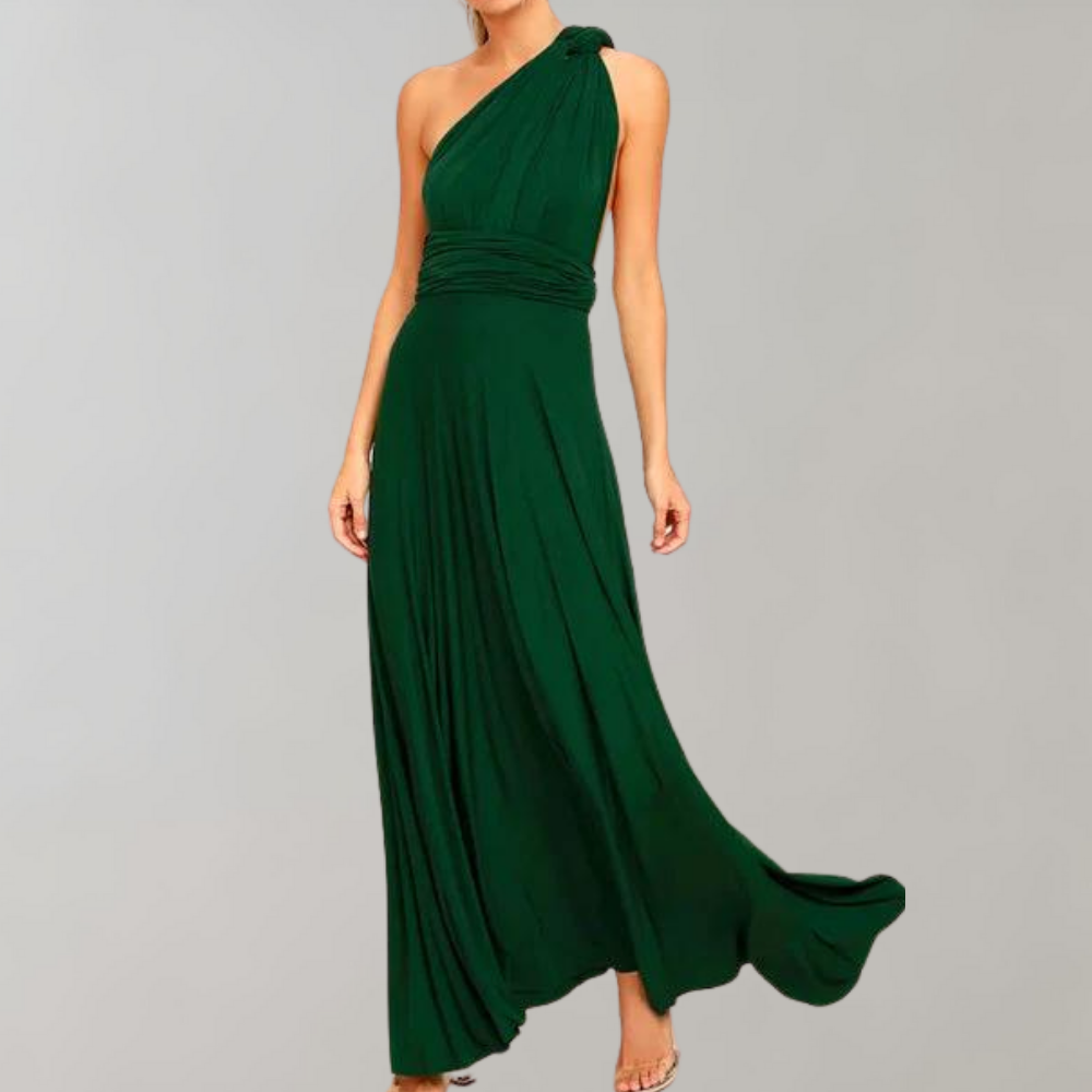 Tia - Elegant Wrap Dress for Women-Green-S-Nora Luxe