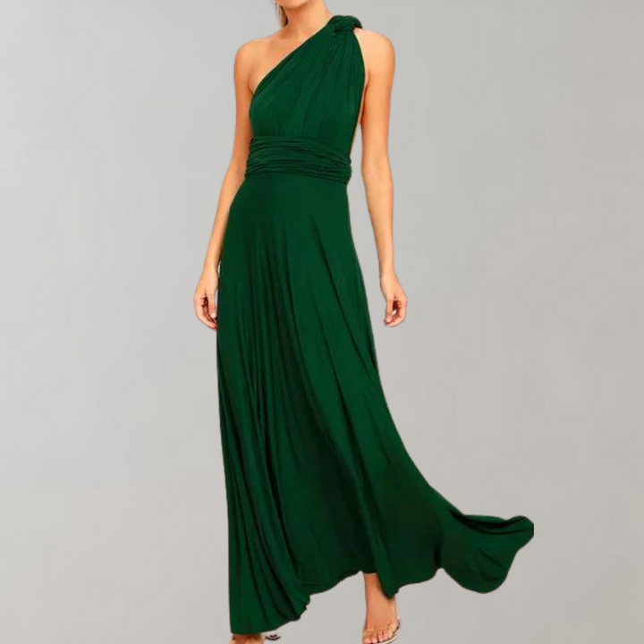 Tia - Elegant Wrap Dress for Women-Green-S-Nora Luxe