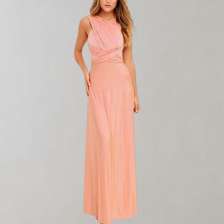 Tia - Elegant Wrap Dress for Women-Pink-S-Nora Luxe