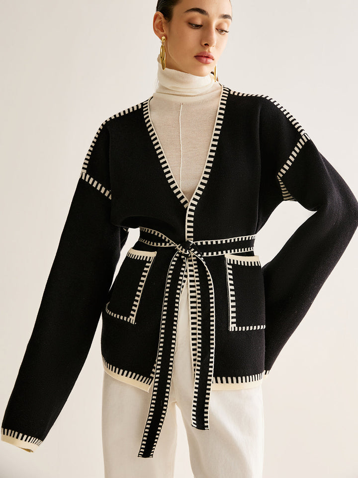 Tied Cardigan with Belt for Women - Celine-S-Nora Luxe