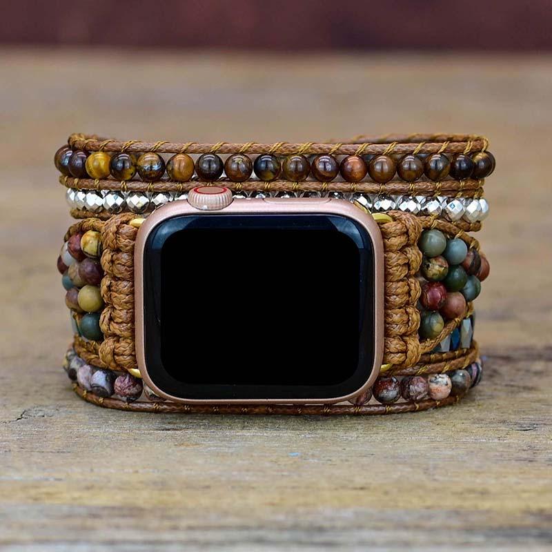 Tiger Eye Strengthening Apple Watch Strap - Orion-S (5.51-6.30 inches)-Nora Luxe