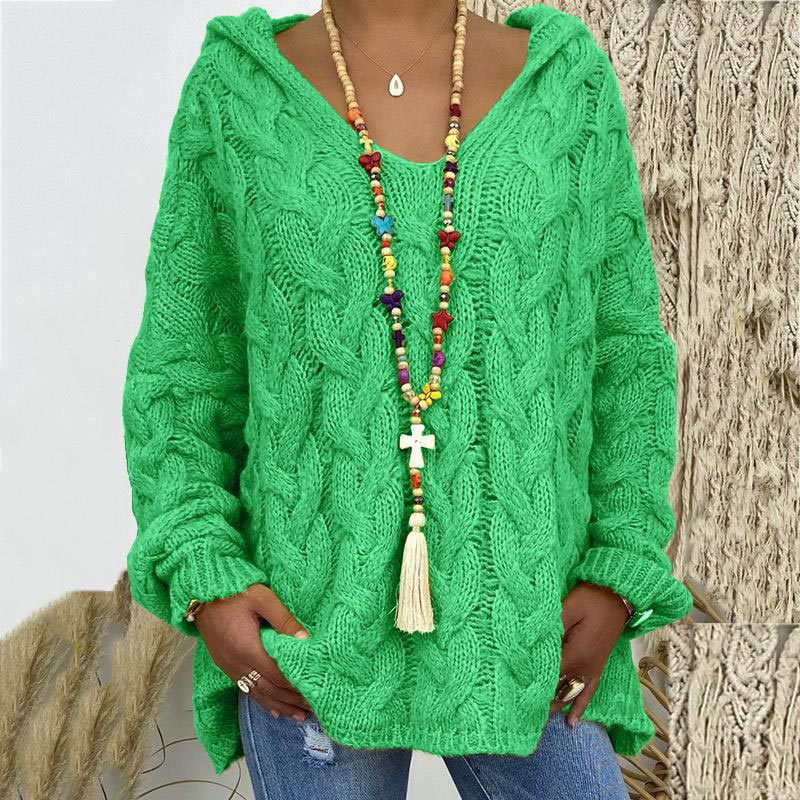 Timeless Cable Knit Sweater for Women - Maelle-Green-S-Nora Luxe