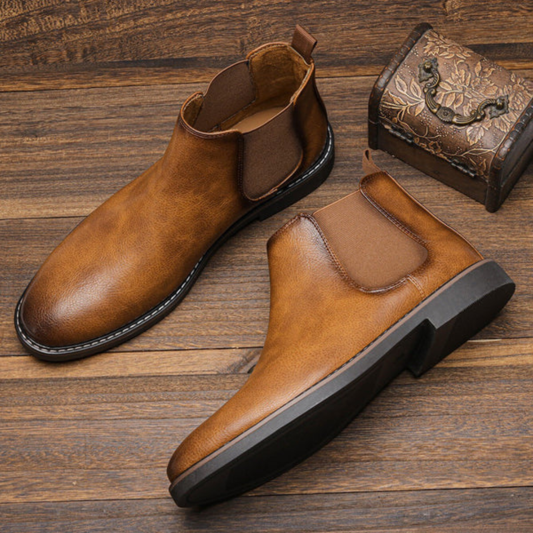 Timeless Chelsea Men's Boots - David-Light Brown-7.0-Nora Luxe