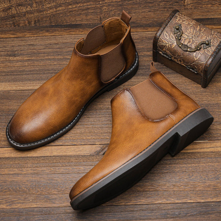 Timeless Chelsea Men's Boots - David-Light Brown-7.0-Nora Luxe