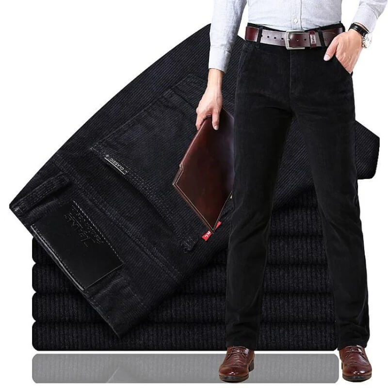 Timeless Corduroy Trousers for Men - Julian-Black-28-Nora Luxe