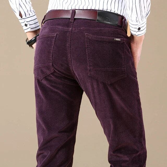 Timeless Corduroy Trousers for Men - Julian-Khaki-28-Nora Luxe