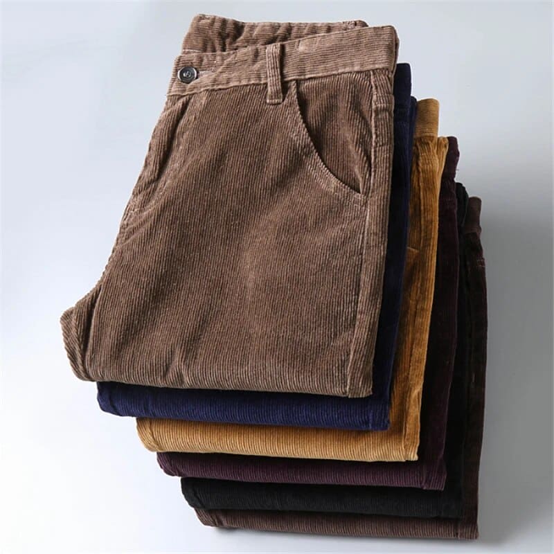 Timeless Corduroy Trousers for Men - Julian-Khaki-28-Nora Luxe