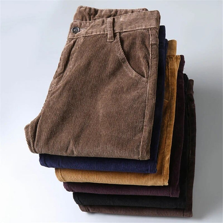 Timeless Corduroy Trousers for Men - Julian-Khaki-28-Nora Luxe