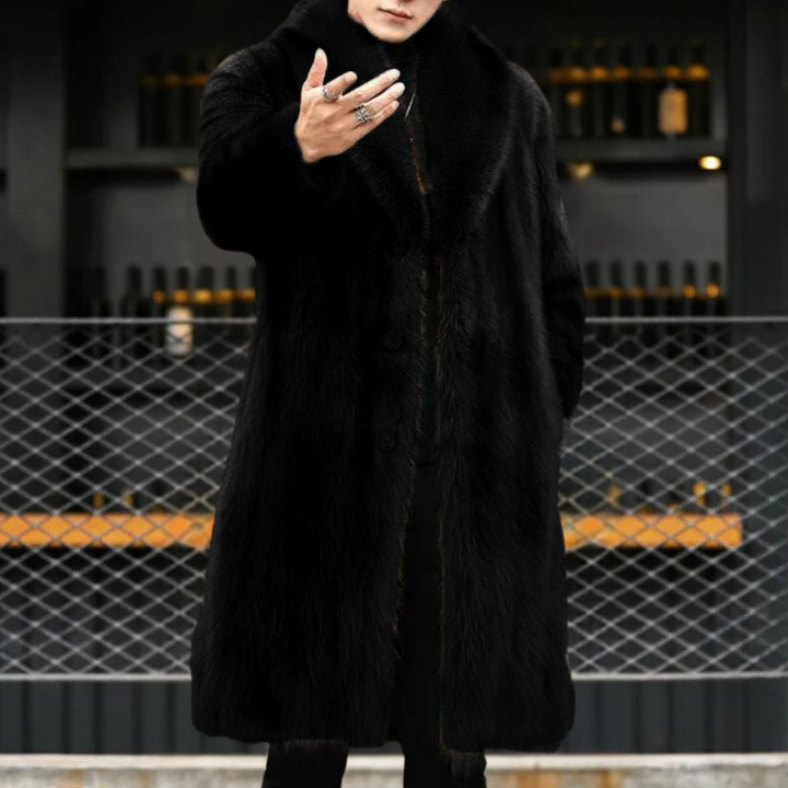 Timeless Men's Coat with Fur Look - Jules-Black-S-Nora Luxe