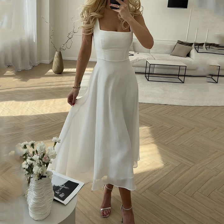 Timeless Sleeveless Dress - Sofia-White-XS-Nora Luxe
