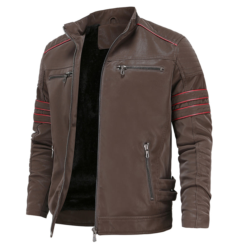 Titanium Rogue Leather Jacket - Hugh-Brown-S-Nora Luxe