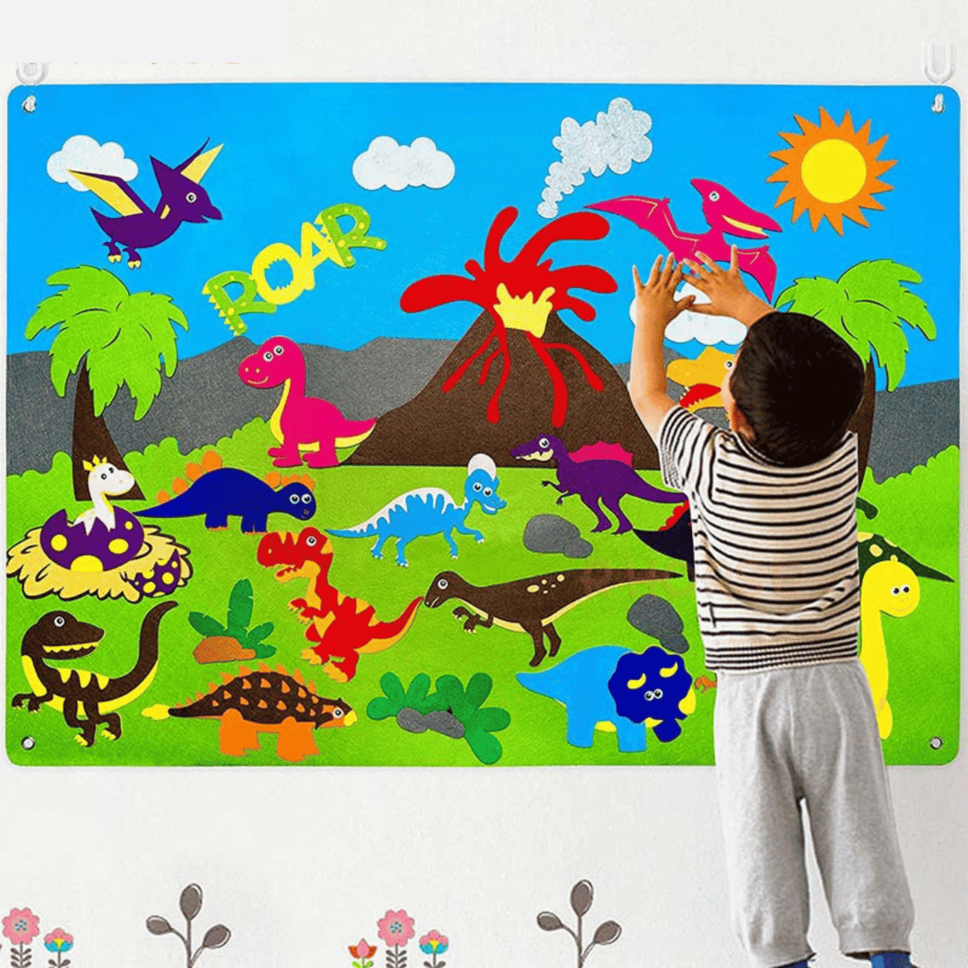 Toddler Felt Playboard - FeltAdventure-Dino's-Nora Luxe