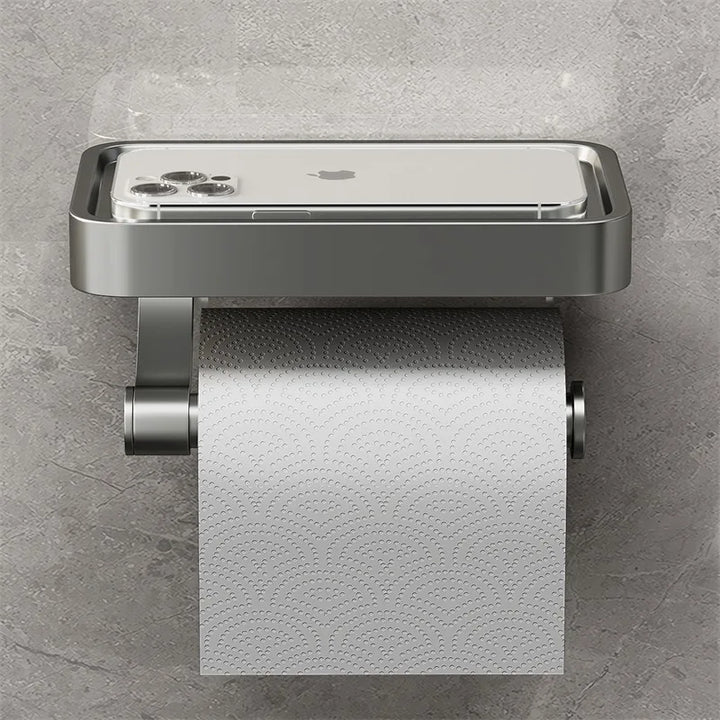 Toilet roll holder with shelf - Stalux-Gray-Nora Luxe