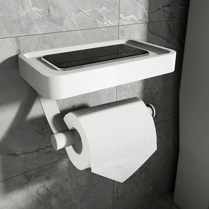 Toilet roll holder with shelf - Stalux-White-Nora Luxe