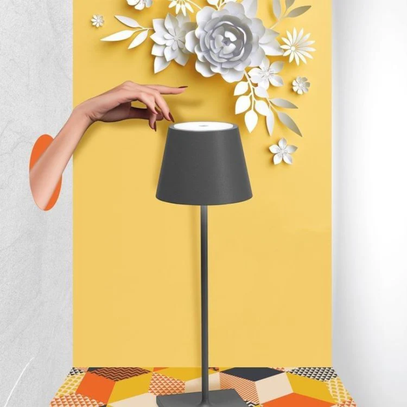 Touch-Sensitive LED Table Lamp - LumiFlex-Gray-Nora Luxe