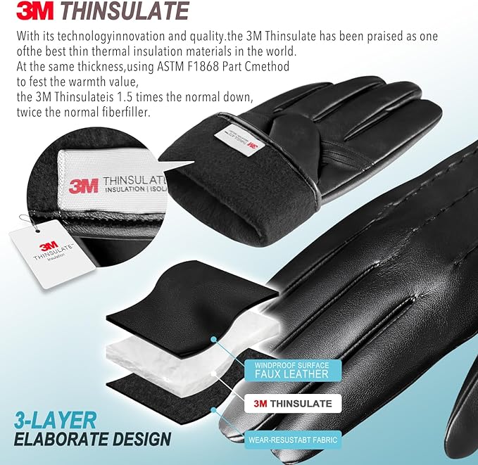 Touchscreen Winter Gloves with Cashmere Lining - Julien-Black-S-Nora Luxe