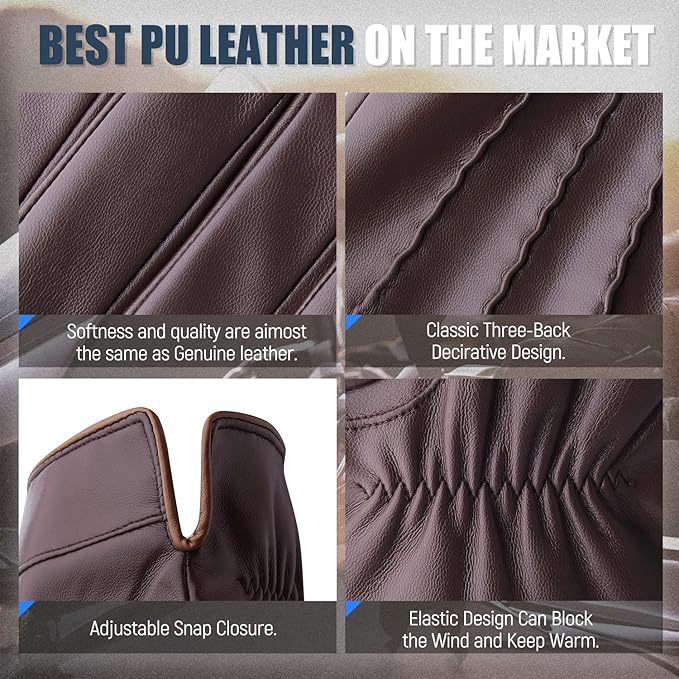 Touchscreen Winter Gloves with Cashmere Lining - Julien-Black-S-Nora Luxe
