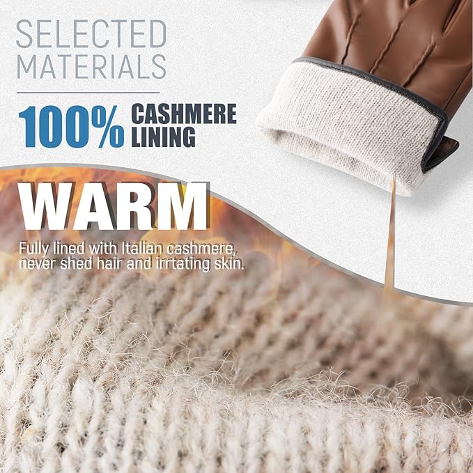 Touchscreen Winter Gloves with Cashmere Lining - Julien-Black-S-Nora Luxe