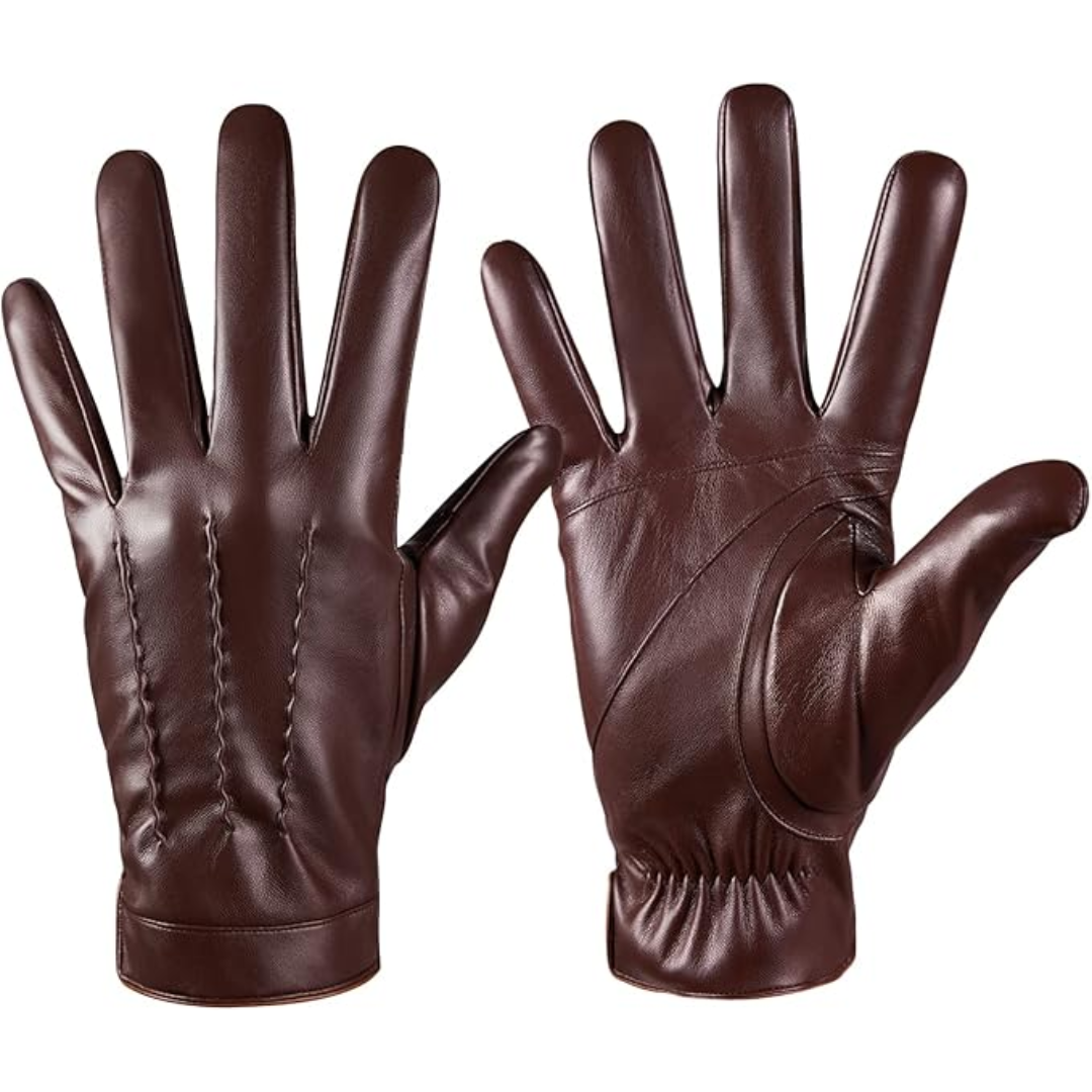 Touchscreen Winter Gloves with Cashmere Lining - Julien-Brown-S-Nora Luxe