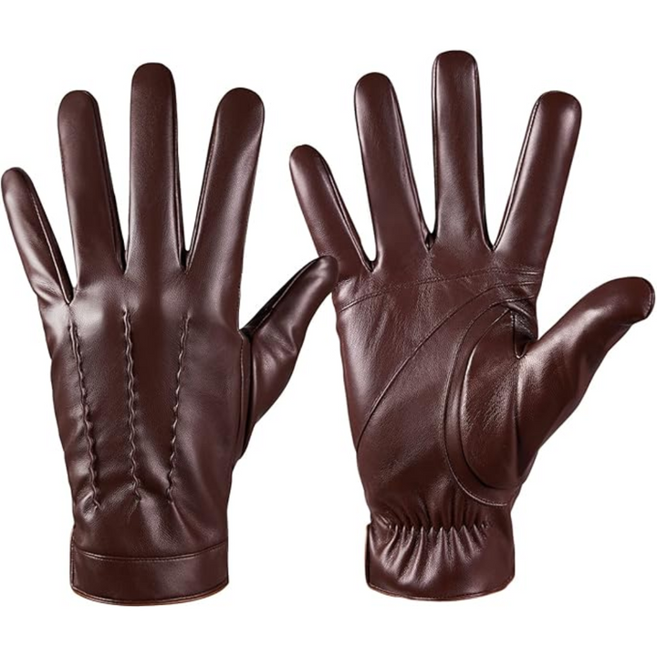 Touchscreen Winter Gloves with Cashmere Lining - Julien-Brown-S-Nora Luxe