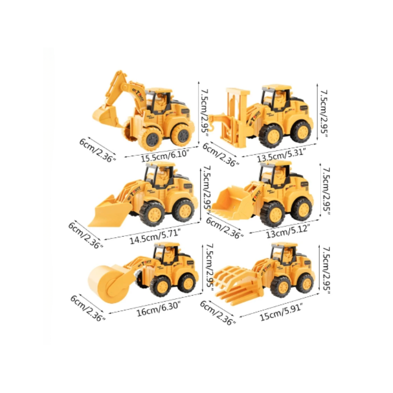 Toy Excavator Set - BuildBuddies-3-Pack-Nora Luxe