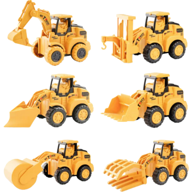 Toy Excavator Set - BuildBuddies-6-Pack-Nora Luxe