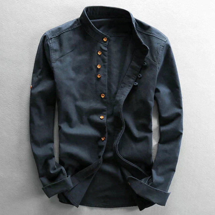 Traditional Japanese Men’s Blouse - Yuki-Blue-M-Nora Luxe