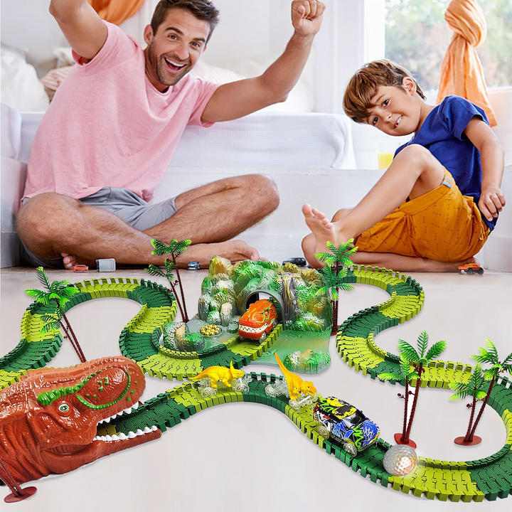 Train Set – DinoTrack-Set 1: 168 pieces Train Set + 1 Dino + 1 Train Car-The Livary